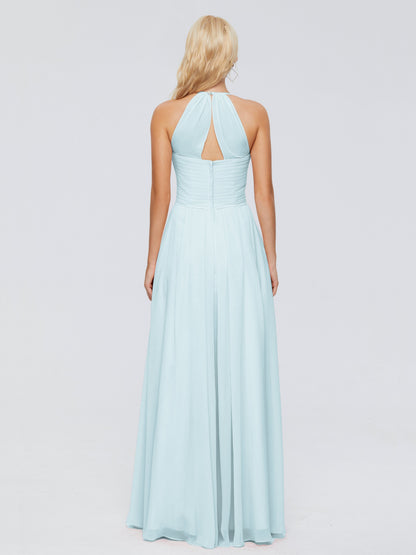Finley A-line Halter Chiffon Bridesmaid Dresses