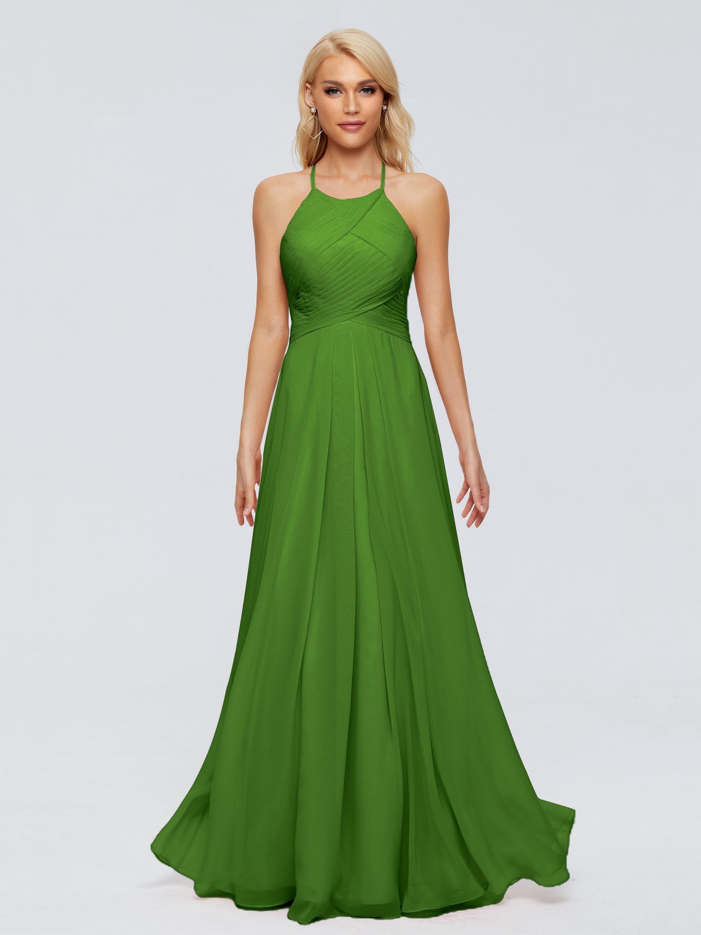 Finley A-line Halter Chiffon Bridesmaid Dresses