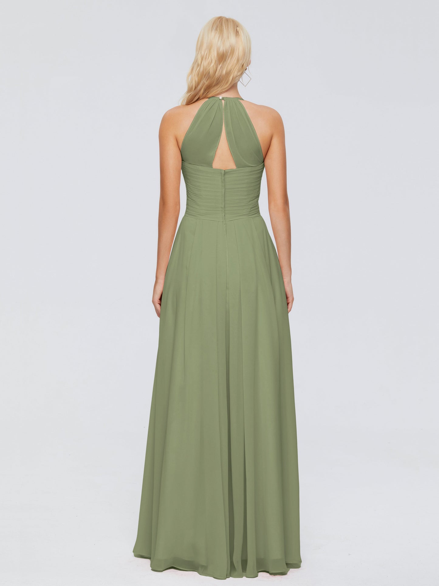 Finley A-line Halter Chiffon Bridesmaid Dresses