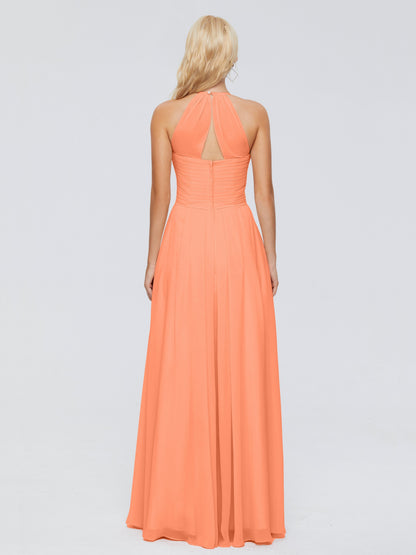 Finley A-line Halter Chiffon Bridesmaid Dresses