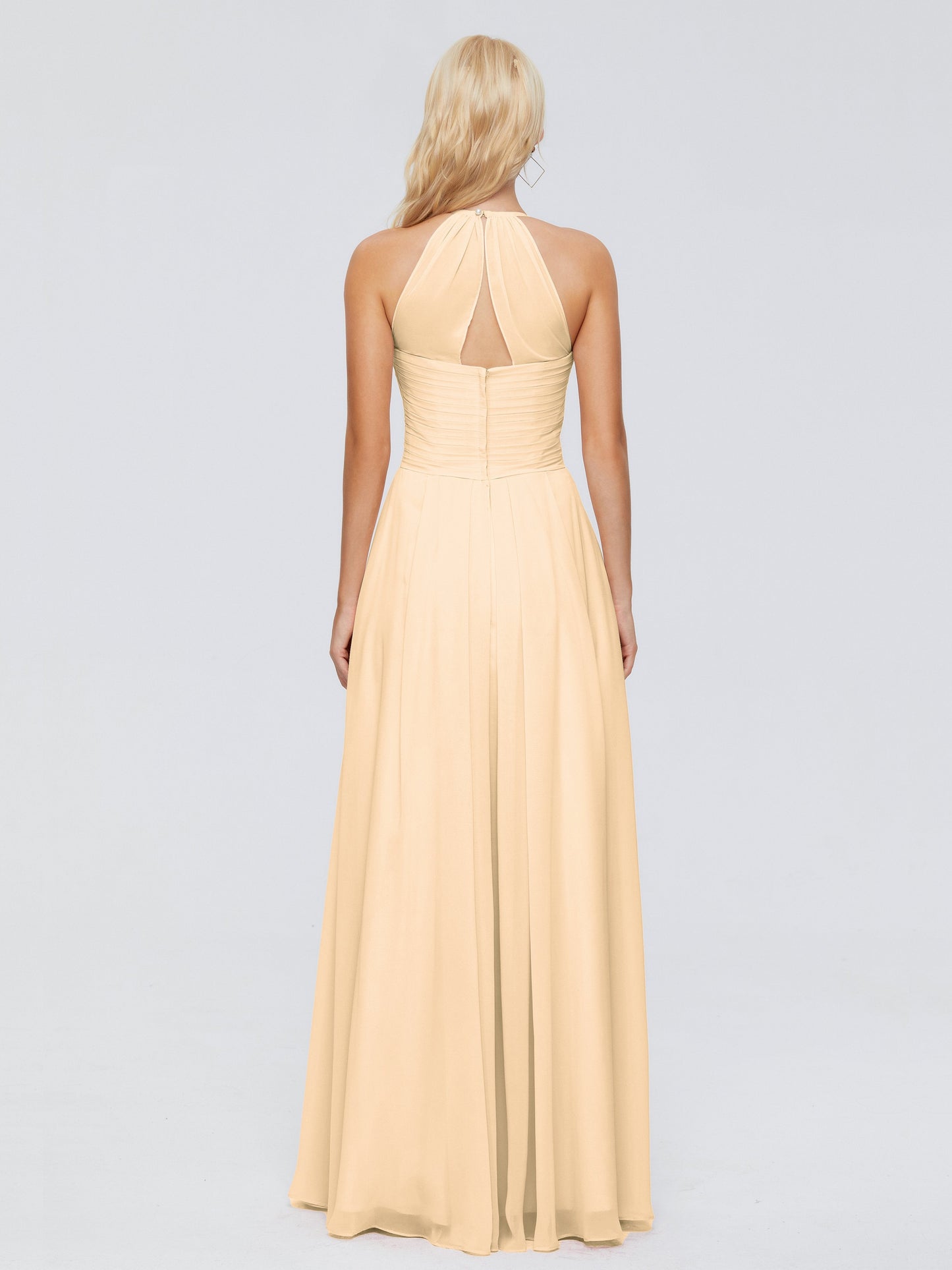 Finley A-line Halter Chiffon Bridesmaid Dresses