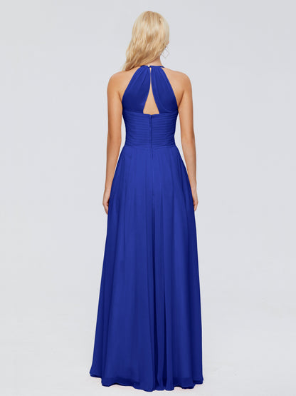 Finley A-line Halter Chiffon Bridesmaid Dresses