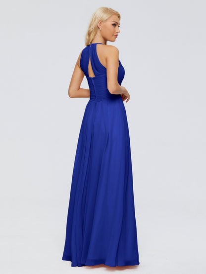 Finley A-line Halter Chiffon Bridesmaid Dresses