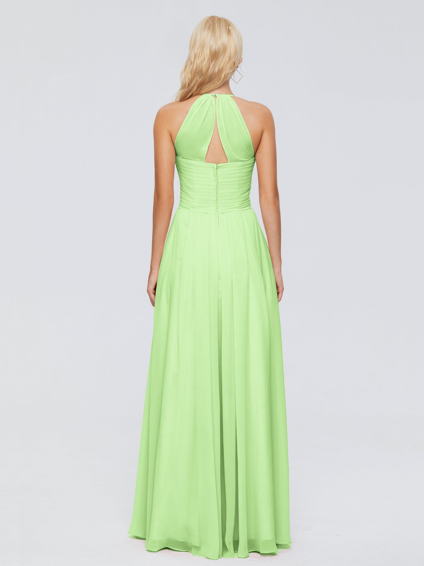 Finley A-line Halter Chiffon Bridesmaid Dresses