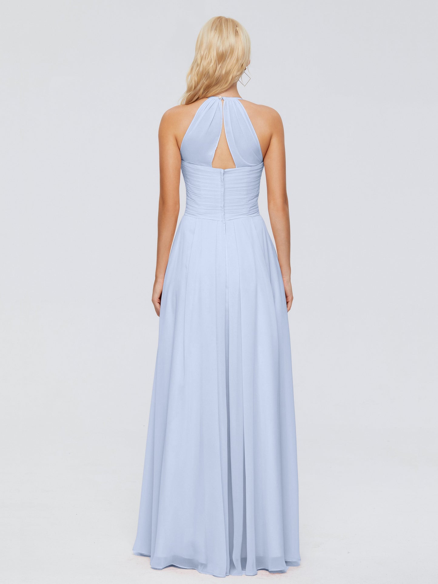 Finley A-line Halter Chiffon Bridesmaid Dresses