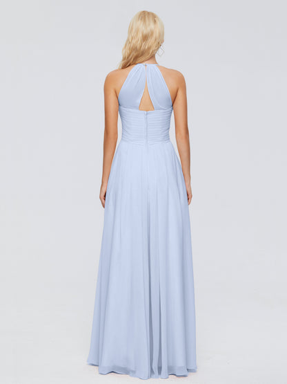 Finley A-line Halter Chiffon Bridesmaid Dresses