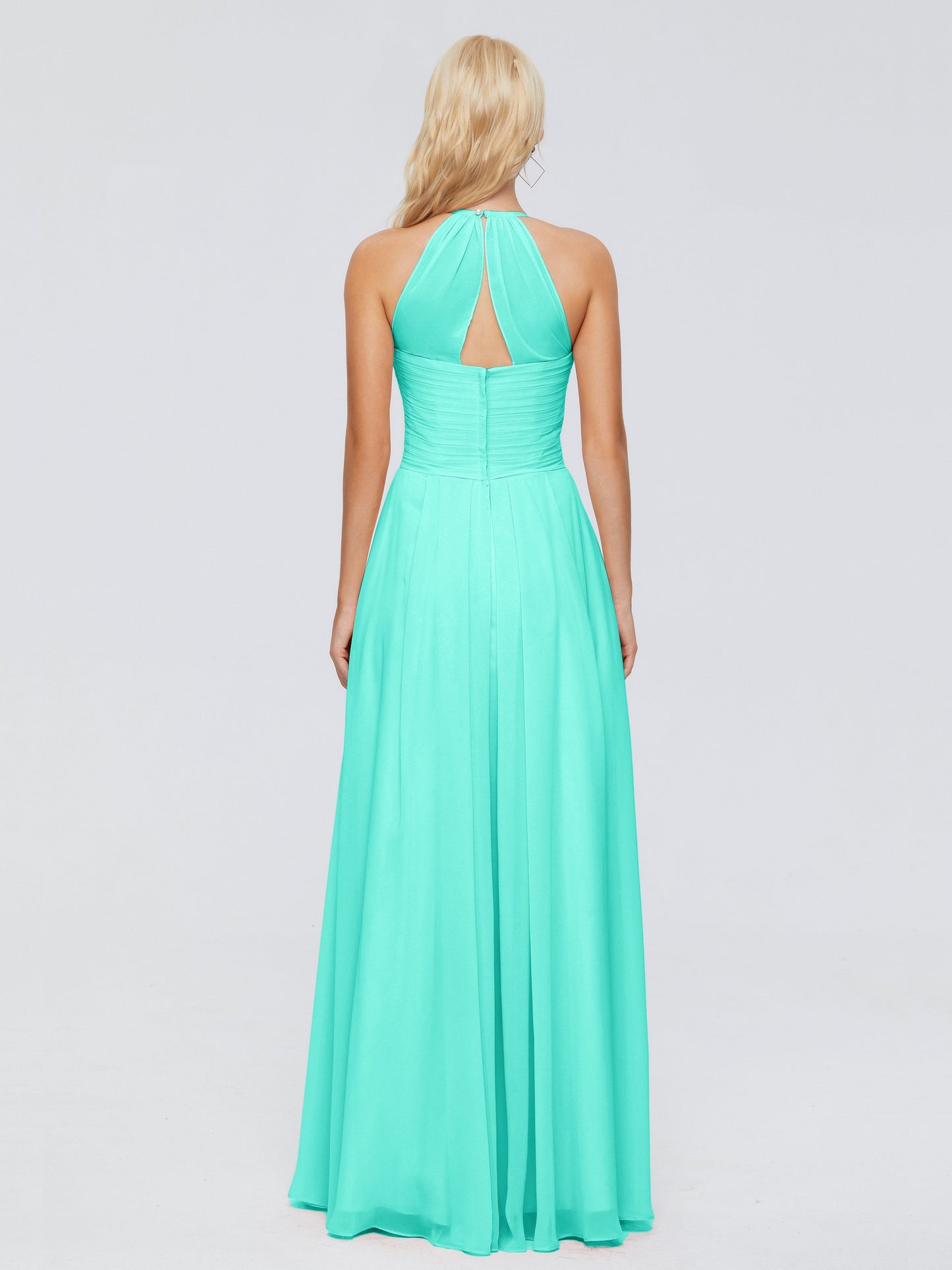 Finley A-line Halter Chiffon Bridesmaid Dresses