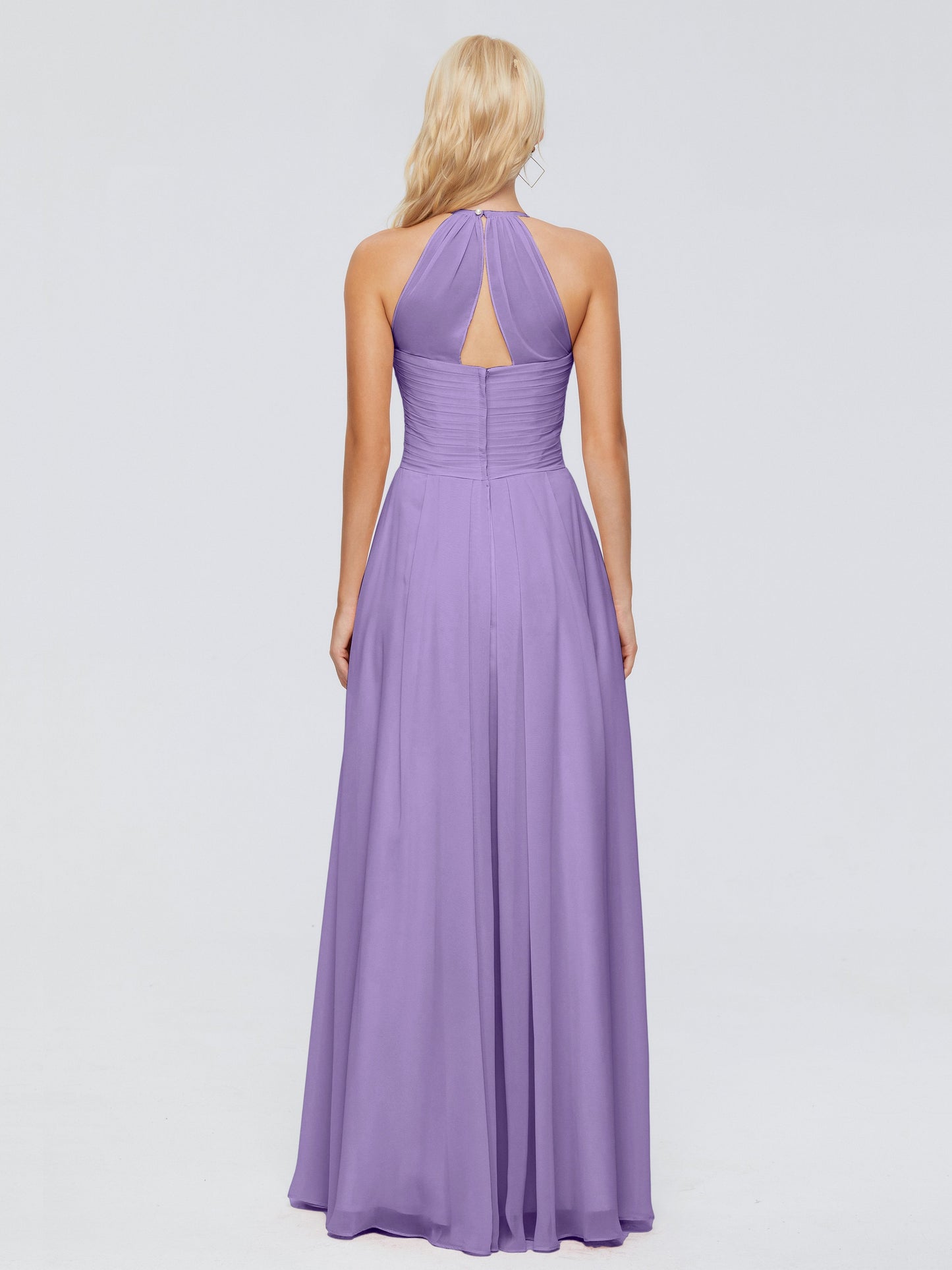 Finley A-line Halter Chiffon Bridesmaid Dresses