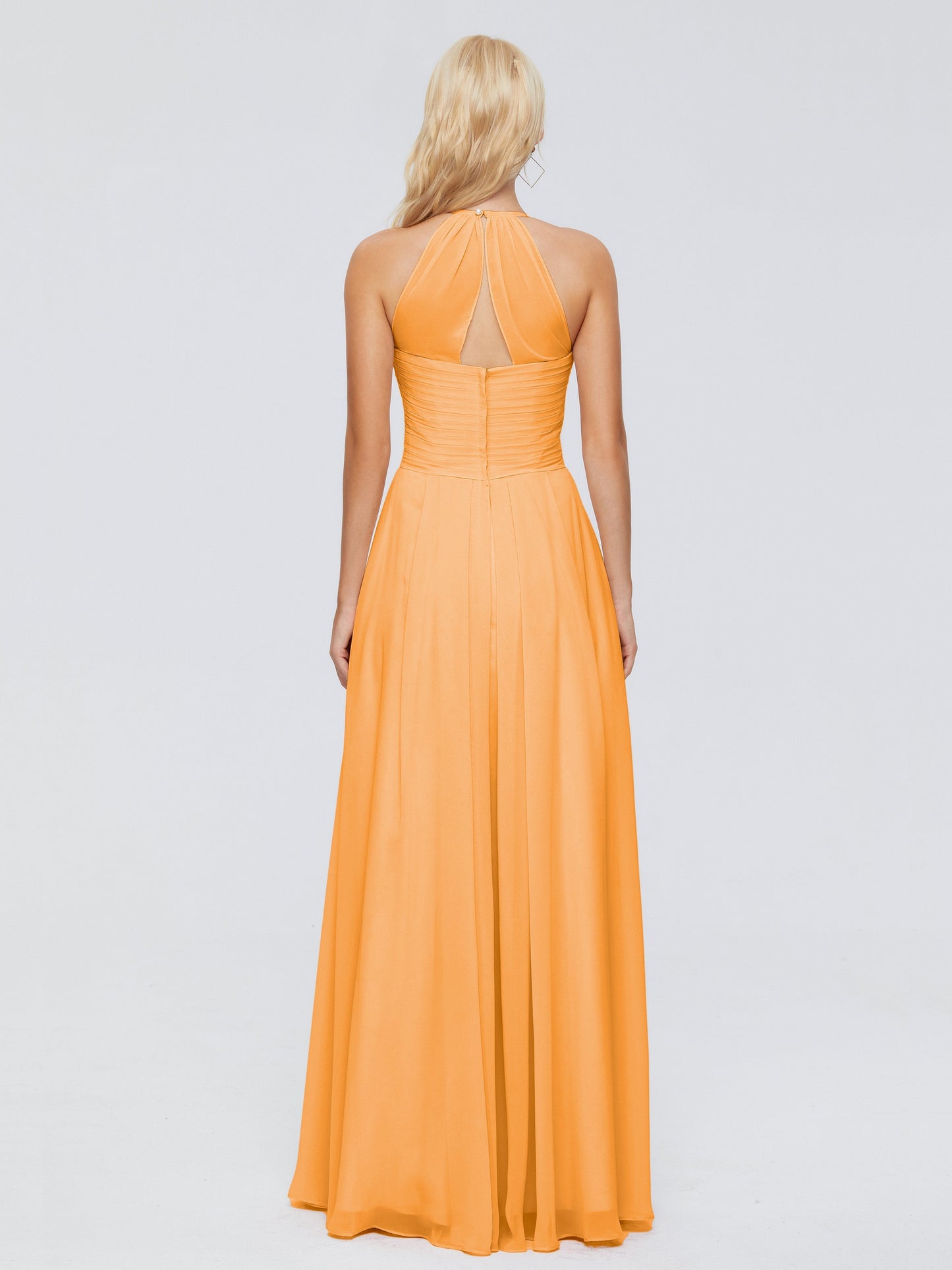 Finley A-line Halter Chiffon Bridesmaid Dresses