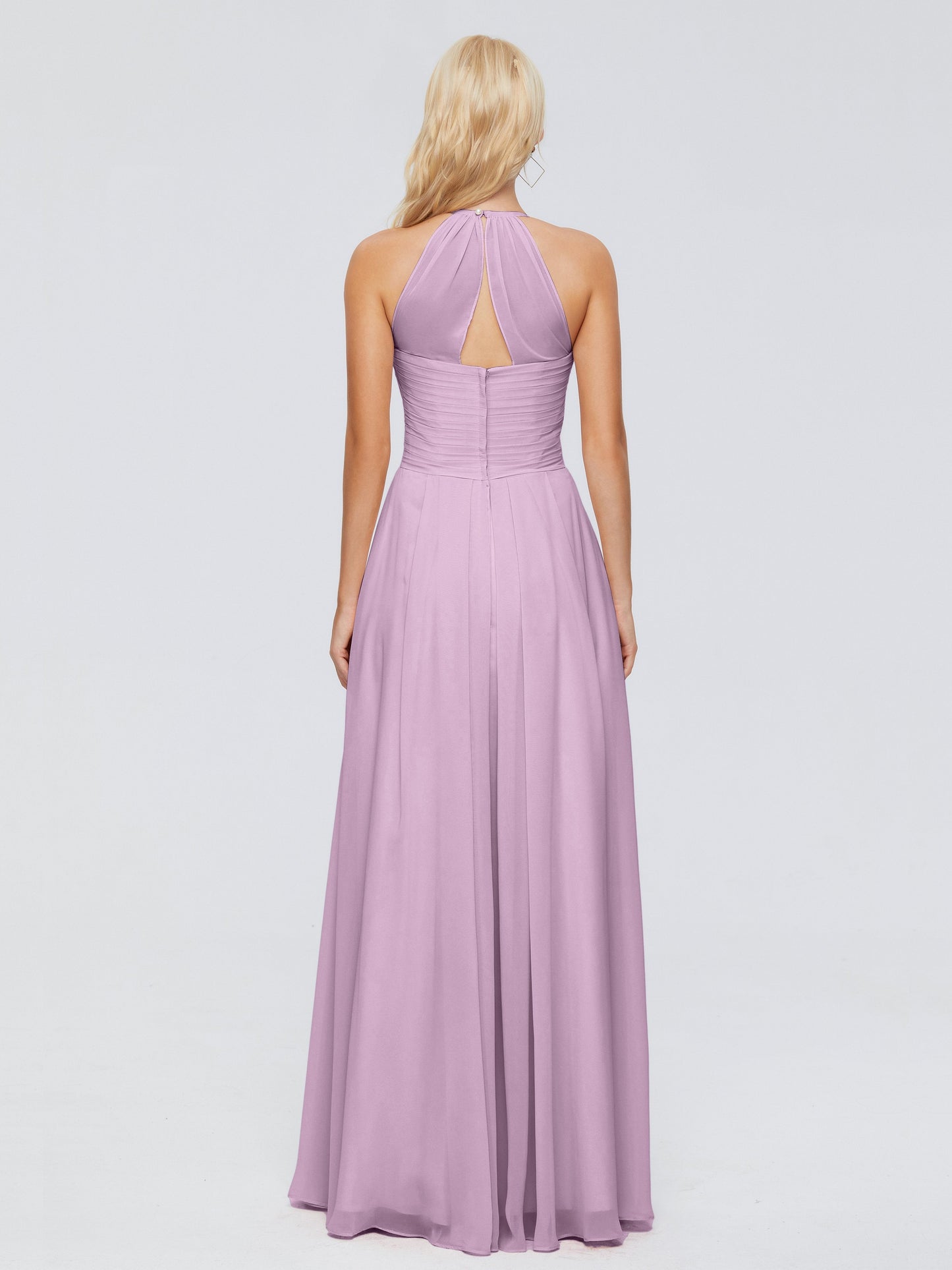 Finley A-line Halter Chiffon Bridesmaid Dresses