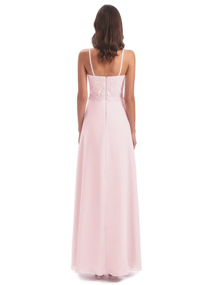 Grace Column Spaghetti Straps Lace Bridesmaid Dresses