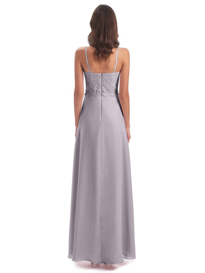 Grace Column Spaghetti Straps Lace Bridesmaid Dresses