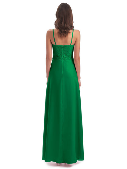 Grace Column Spaghetti Straps Lace Bridesmaid Dresses
