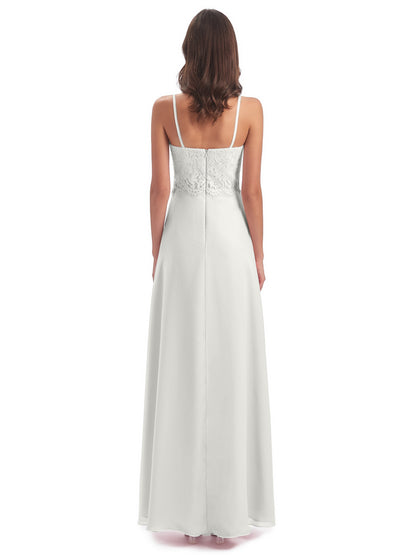 Grace Column Spaghetti Straps Lace Bridesmaid Dresses