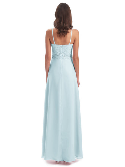 Grace Column Spaghetti Straps Lace Bridesmaid Dresses