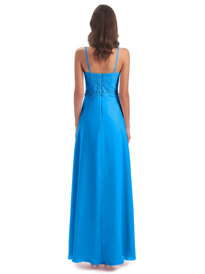 Grace Column Spaghetti Straps Lace Bridesmaid Dresses