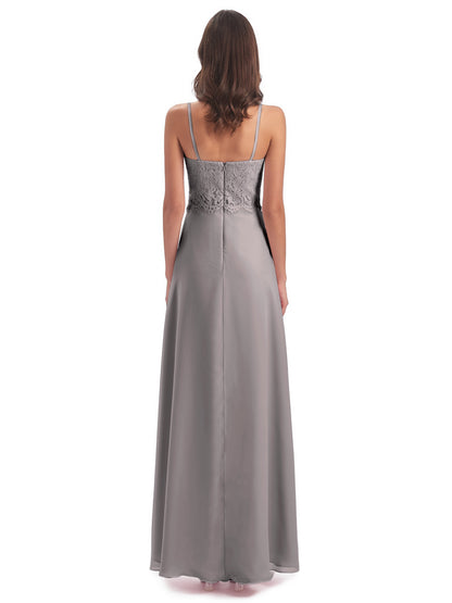 Grace Column Spaghetti Straps Lace Bridesmaid Dresses