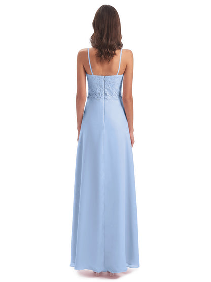 Grace Column Spaghetti Straps Lace Bridesmaid Dresses