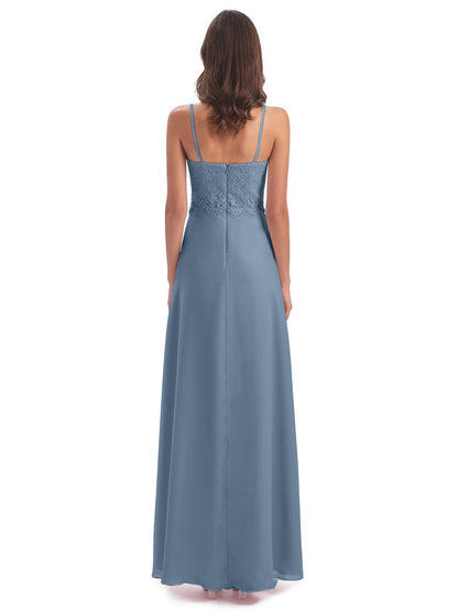Grace Column Spaghetti Straps Lace Bridesmaid Dresses