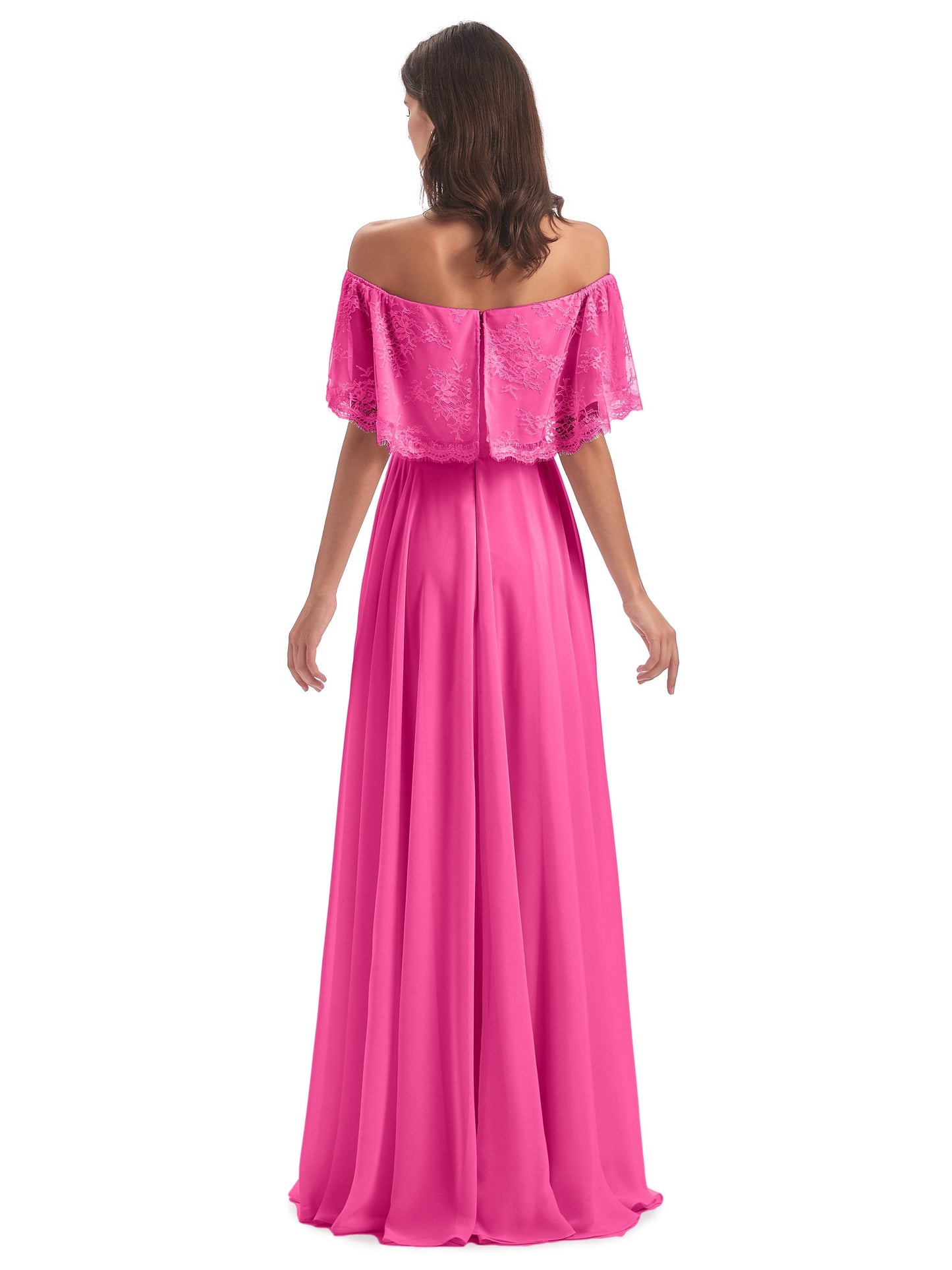 Hannah Floor Length Off The Shoulder Lace Bridesmaid Dresses