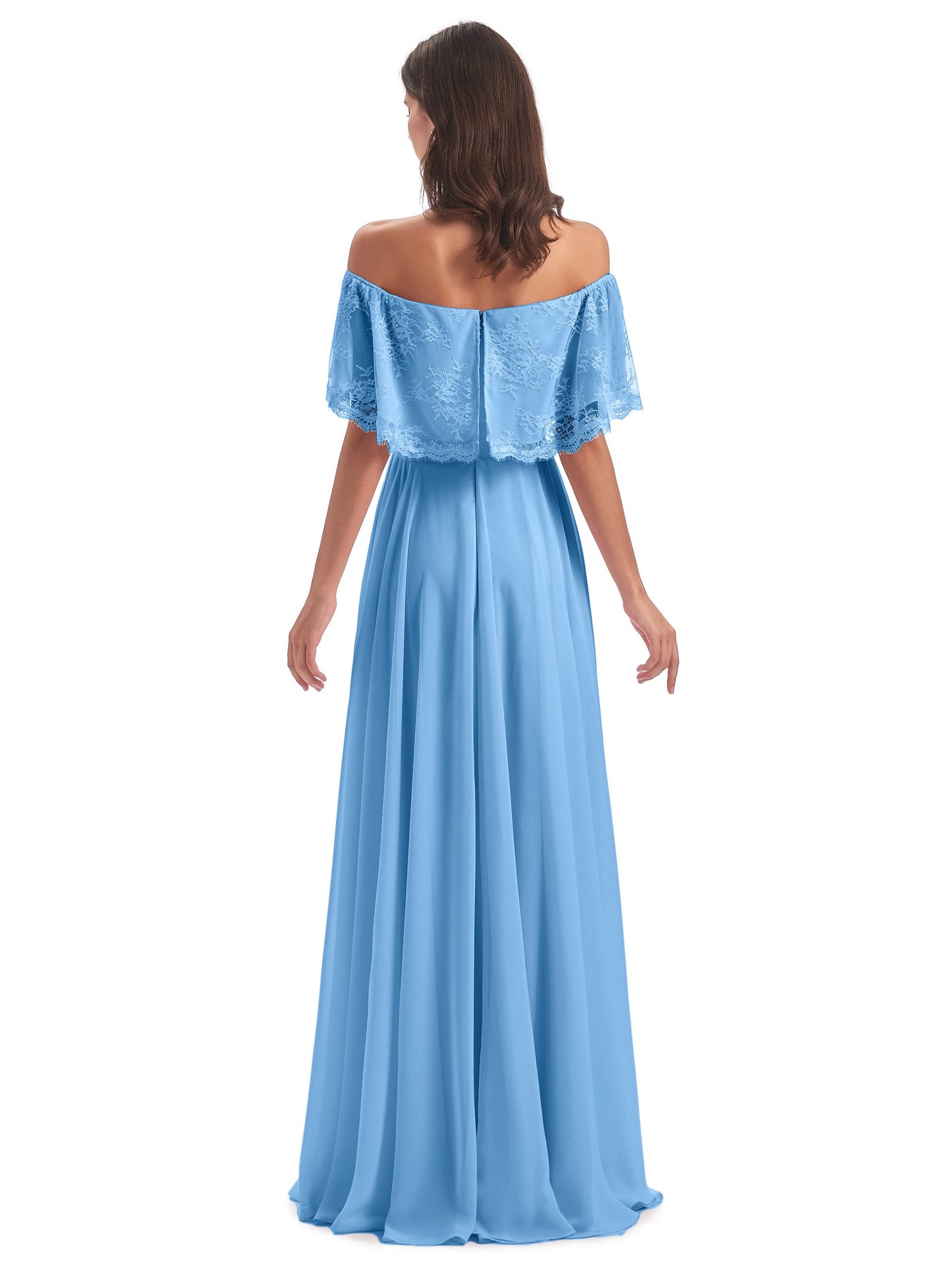 Hannah Floor Length Off The Shoulder Lace Bridesmaid Dresses