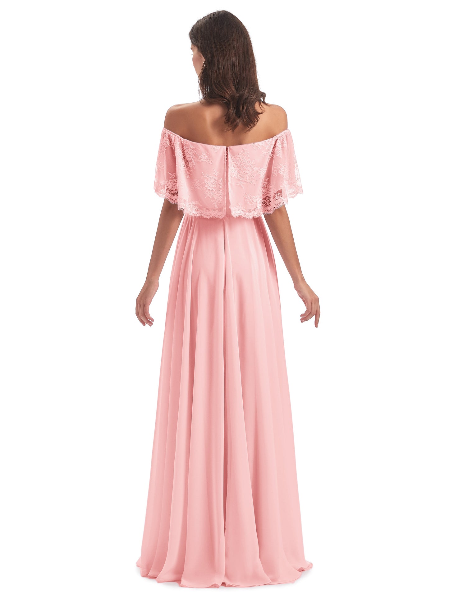 Hannah Floor Length Off The Shoulder Lace Bridesmaid Dresses