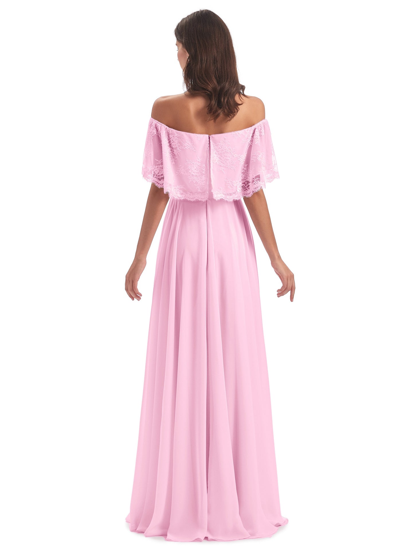 Hannah Floor Length Off The Shoulder Lace Bridesmaid Dresses