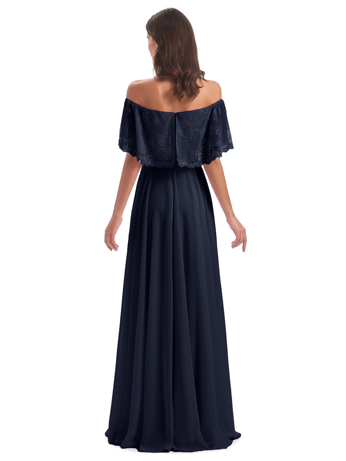 Hannah Floor Length Off The Shoulder Lace Bridesmaid Dresses