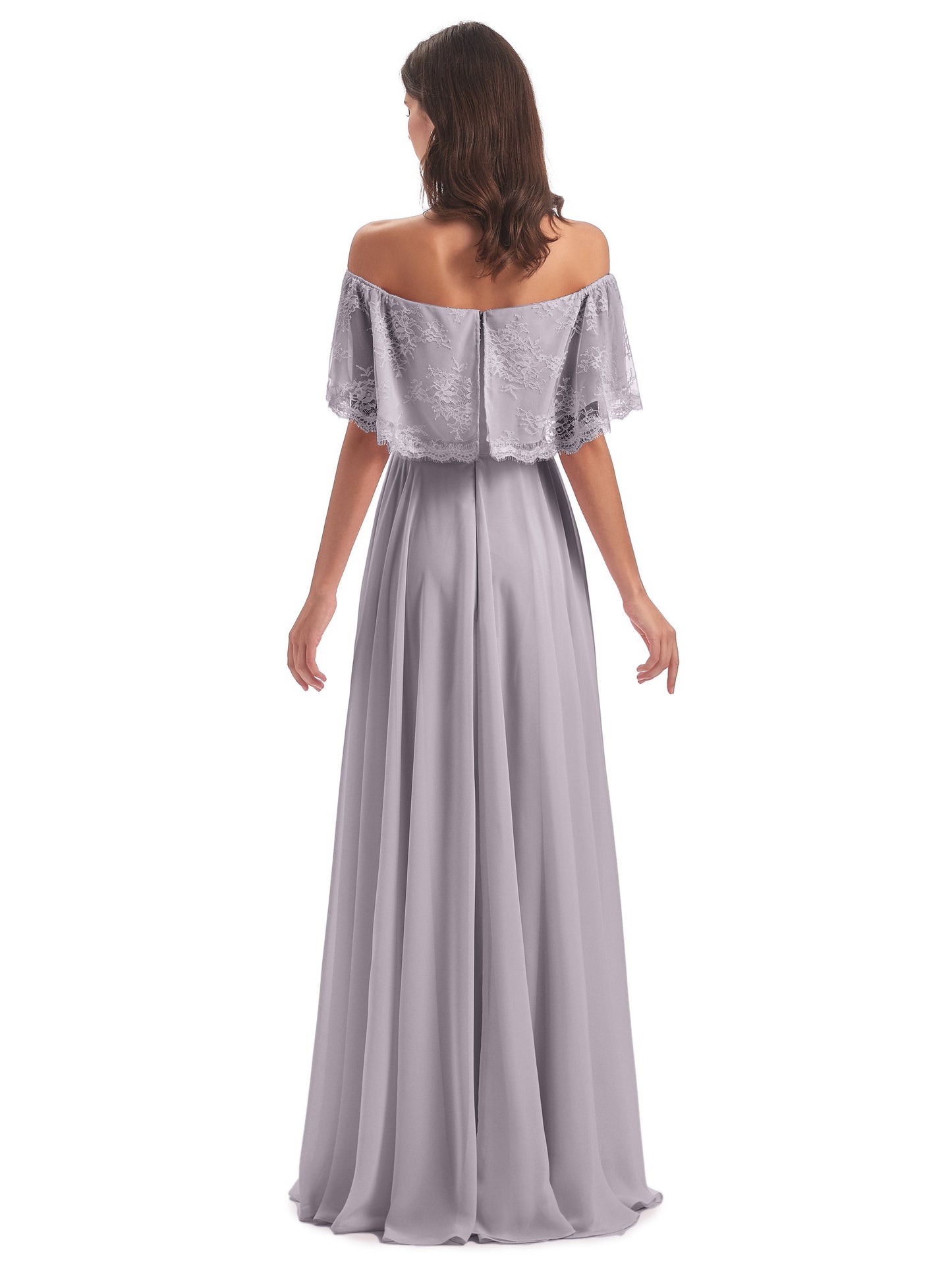 Hannah Floor Length Off The Shoulder Lace Bridesmaid Dresses