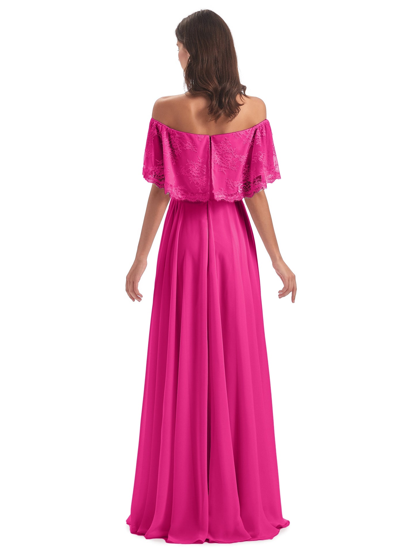 Hannah Floor Length Off The Shoulder Lace Bridesmaid Dresses