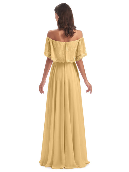 Hannah Floor Length Off The Shoulder Lace Bridesmaid Dresses