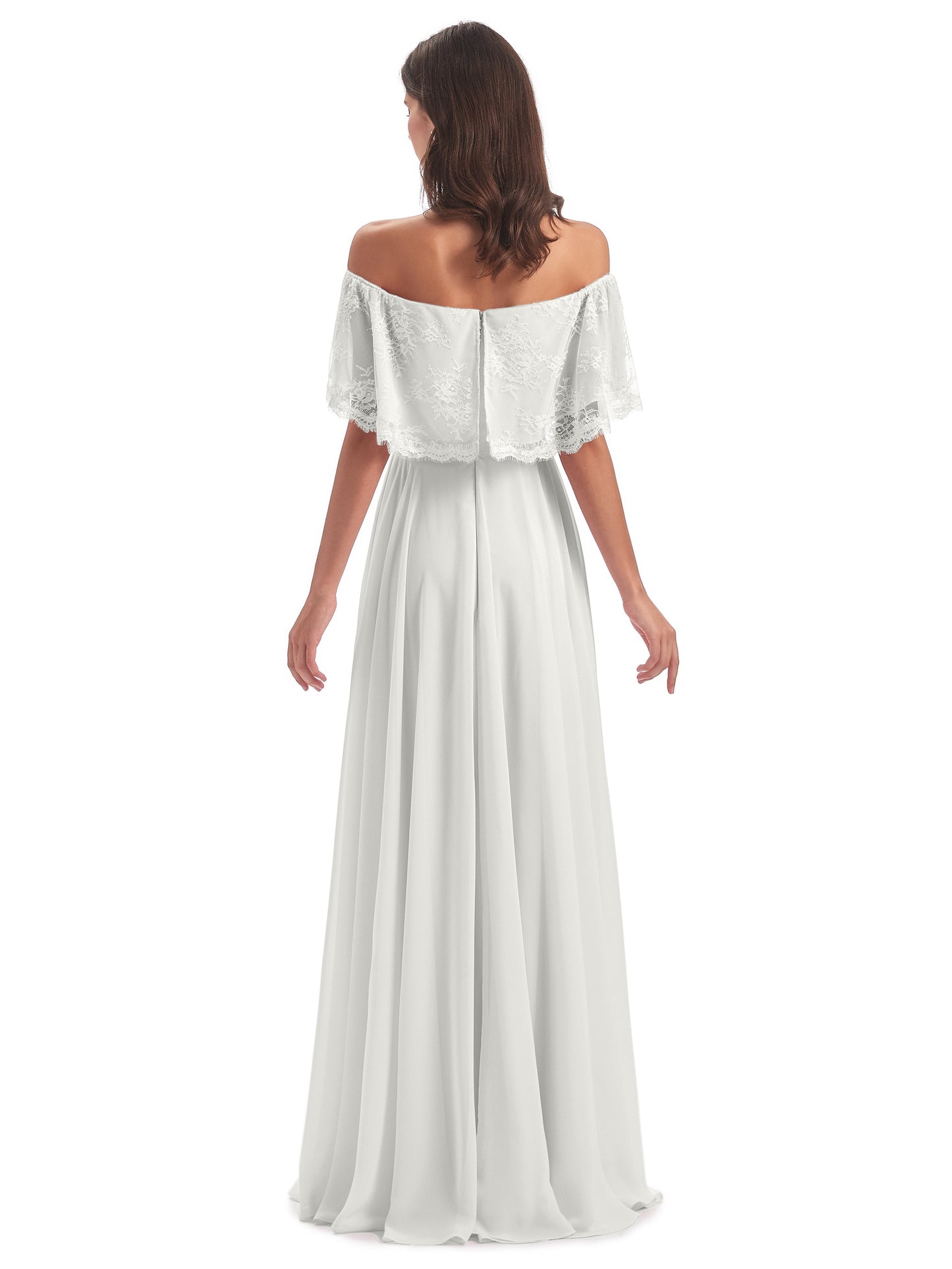 Hannah Floor Length Off The Shoulder Lace Bridesmaid Dresses