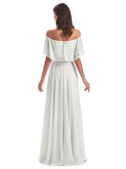 Hannah Floor Length Off The Shoulder Lace Bridesmaid Dresses