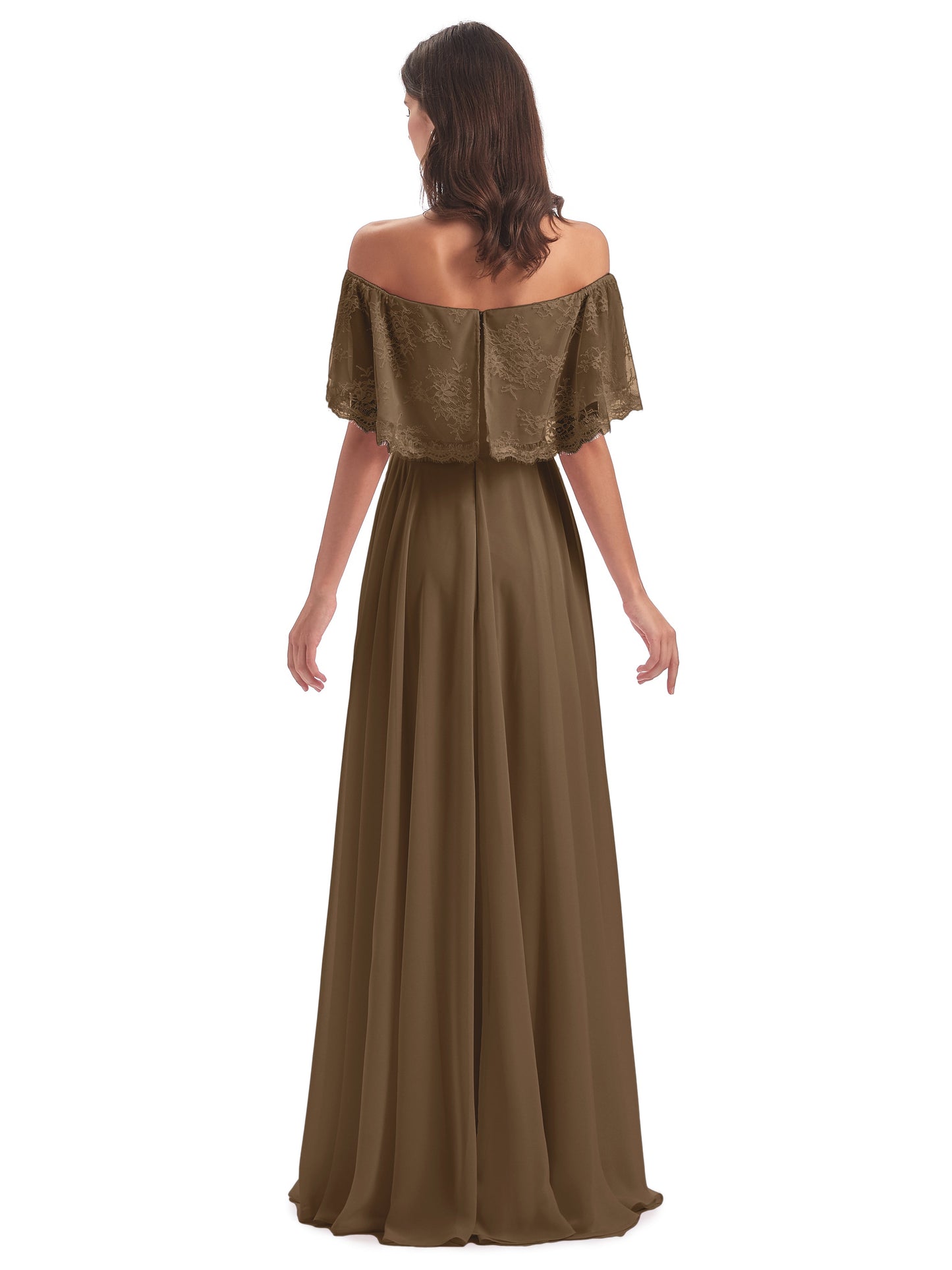 Hannah Floor Length Off The Shoulder Lace Bridesmaid Dresses
