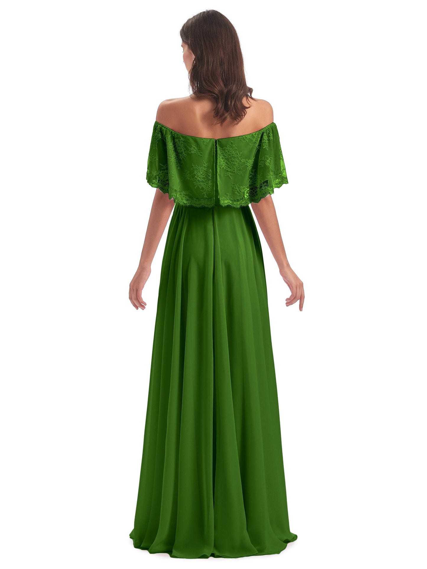 Hannah Floor Length Off The Shoulder Lace Bridesmaid Dresses