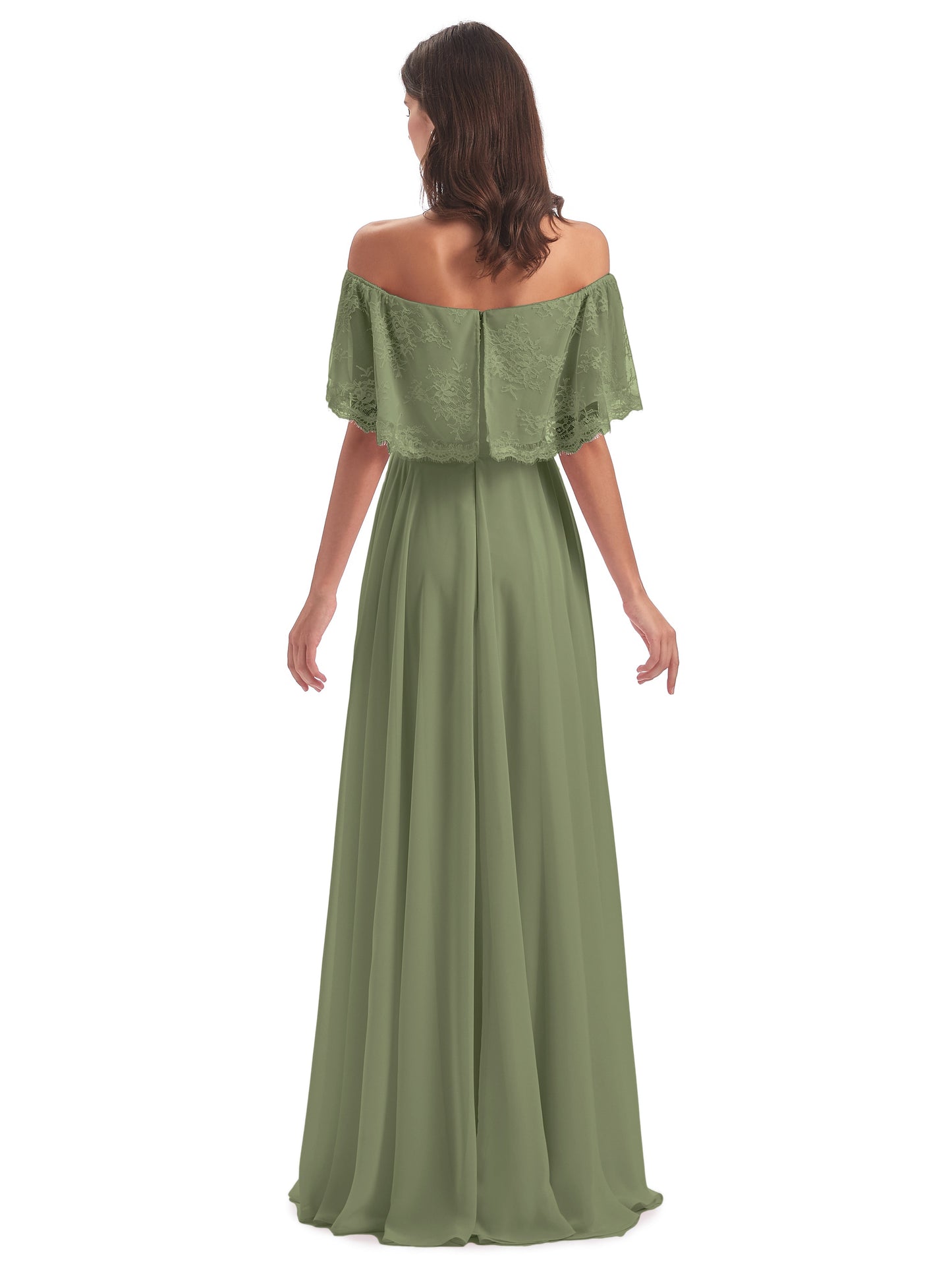 Hannah Floor Length Off The Shoulder Lace Bridesmaid Dresses