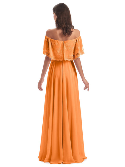 Hannah Floor Length Off The Shoulder Lace Bridesmaid Dresses