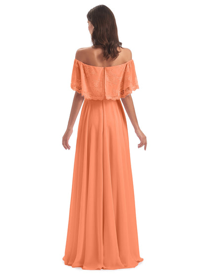 Hannah Floor Length Off The Shoulder Lace Bridesmaid Dresses