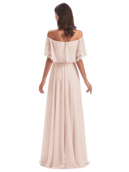 Hannah Floor Length Off The Shoulder Lace Bridesmaid Dresses