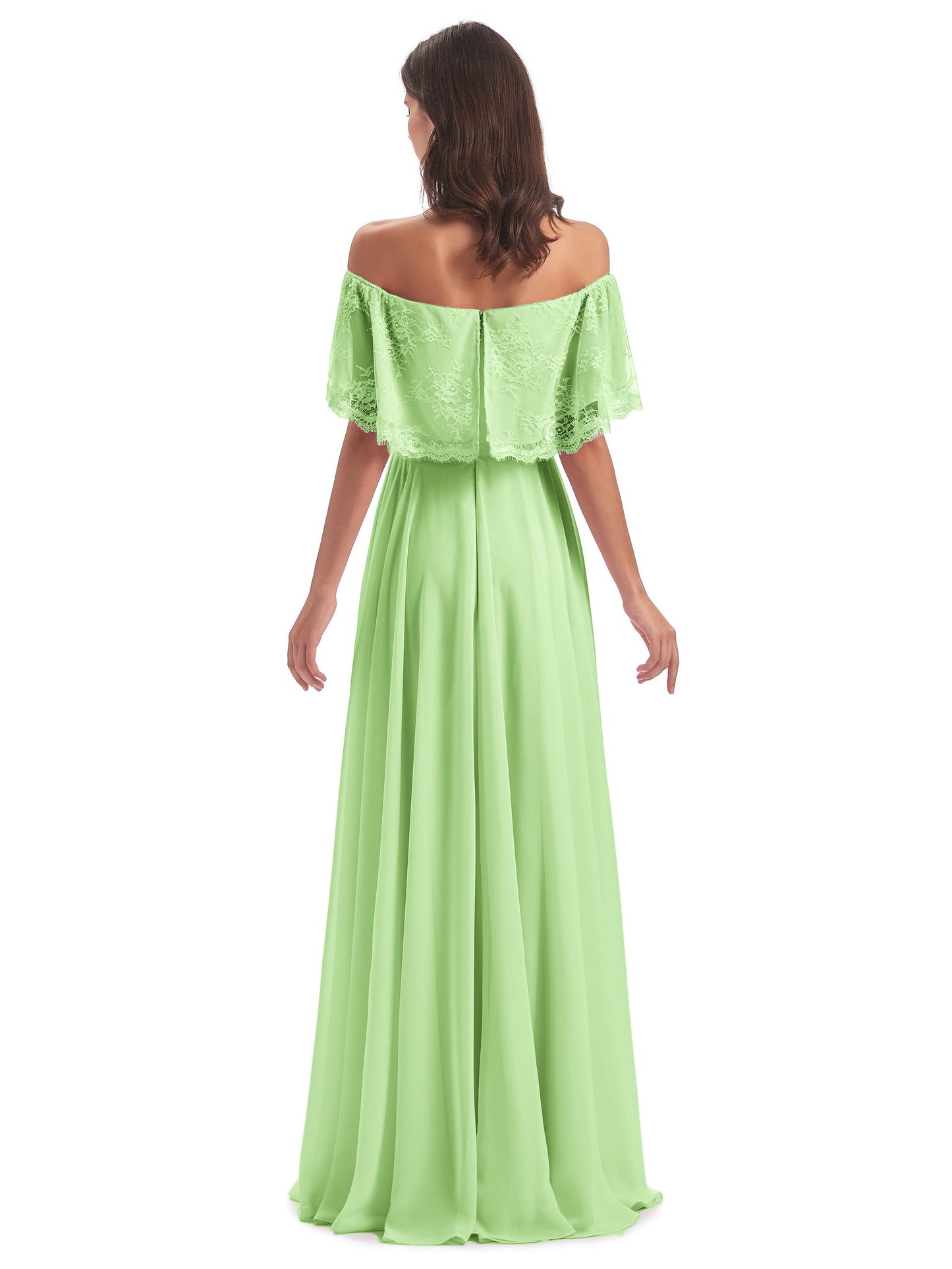 Hannah Floor Length Off The Shoulder Lace Bridesmaid Dresses