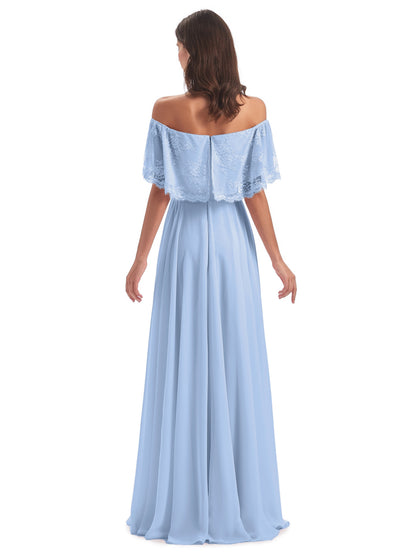 Hannah Floor Length Off The Shoulder Lace Bridesmaid Dresses
