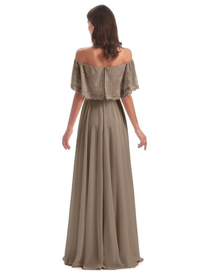 Hannah Floor Length Off The Shoulder Lace Bridesmaid Dresses