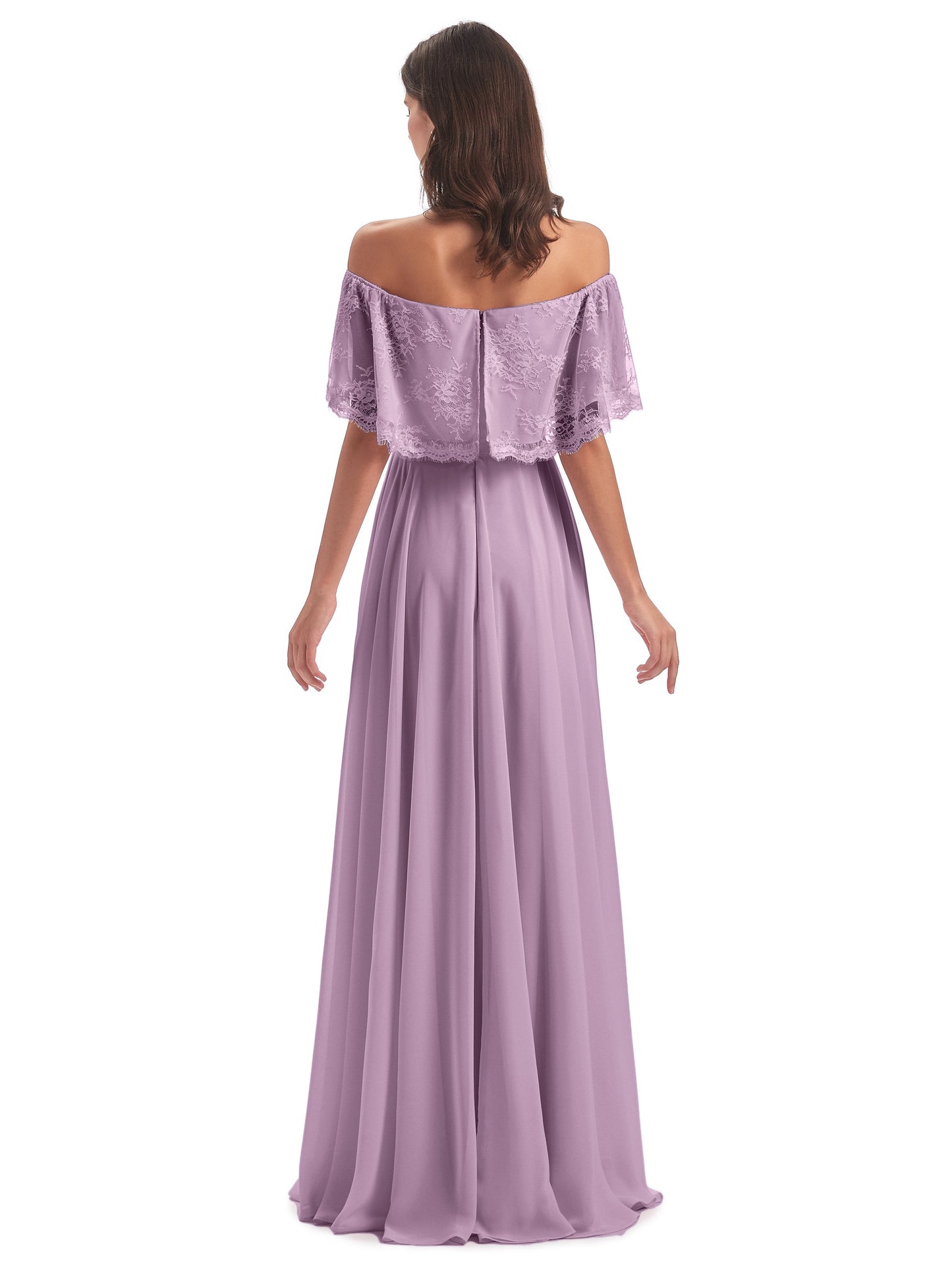Hannah Floor Length Off The Shoulder Lace Bridesmaid Dresses