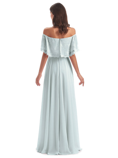 Hannah Floor Length Off The Shoulder Lace Bridesmaid Dresses