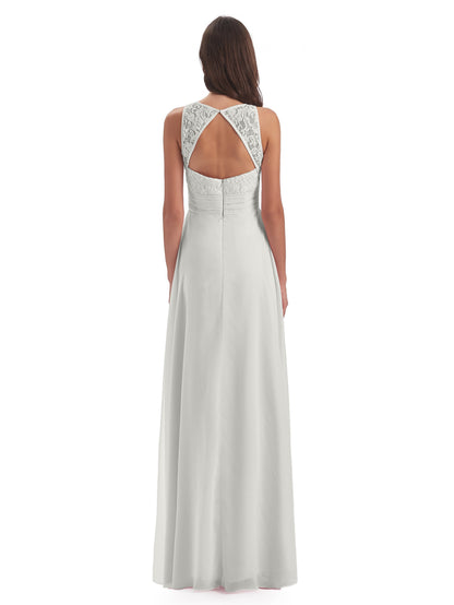 Holland Sheath Floor Length Keyhole Lace Bridesmaid Dresses