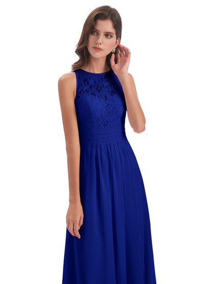 Holland Sheath Floor Length Keyhole Lace Bridesmaid Dresses