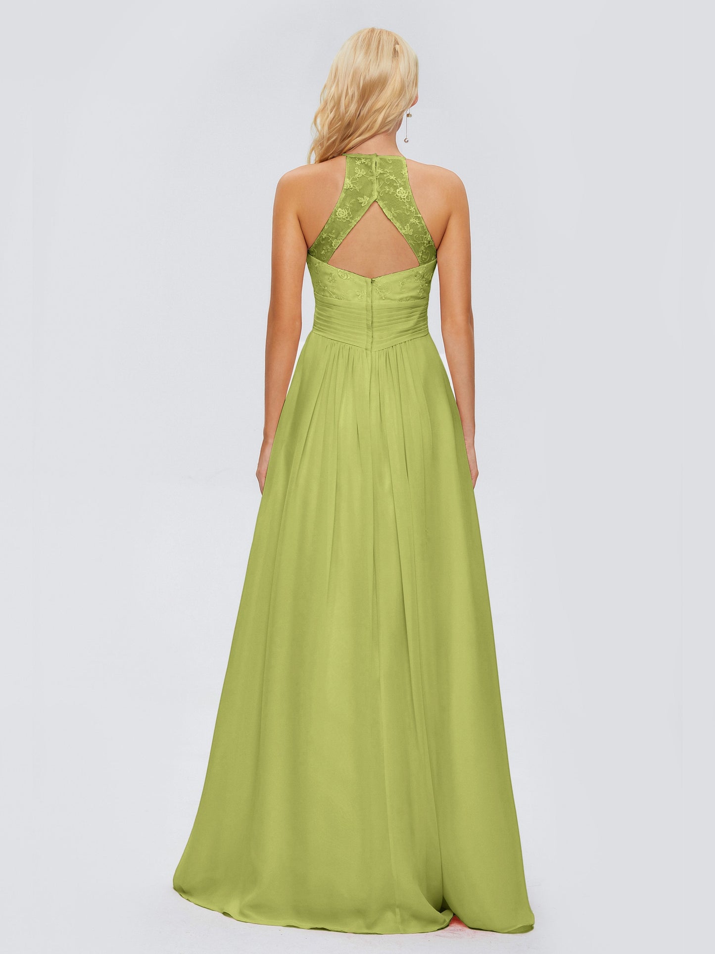 Isabel Halter Keyhole Chiffon Long Bridesmaid Dresses