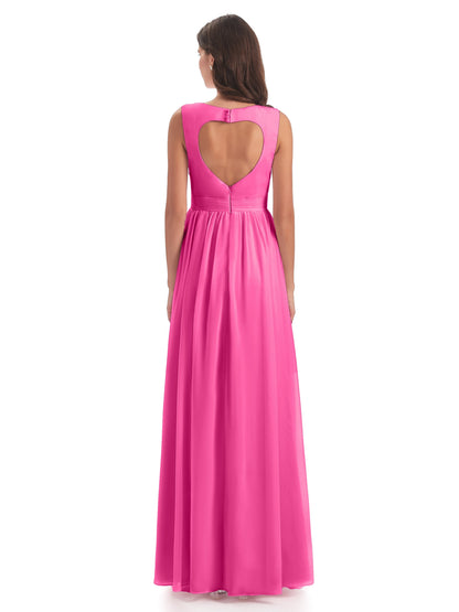 Isabella Key Hole Chiffon Bridesmaid Dresses