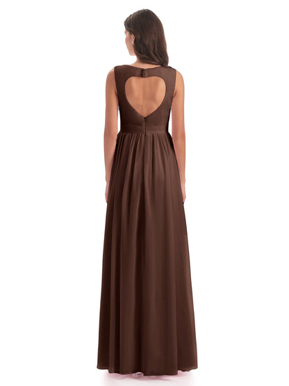 Isabella Key Hole Chiffon Bridesmaid Dresses