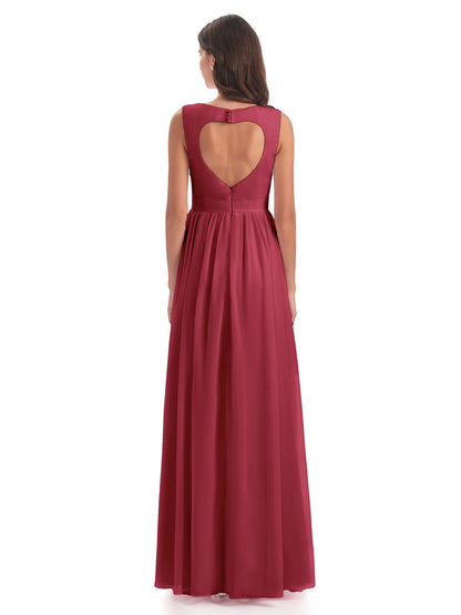 Isabella Key Hole Chiffon Bridesmaid Dresses